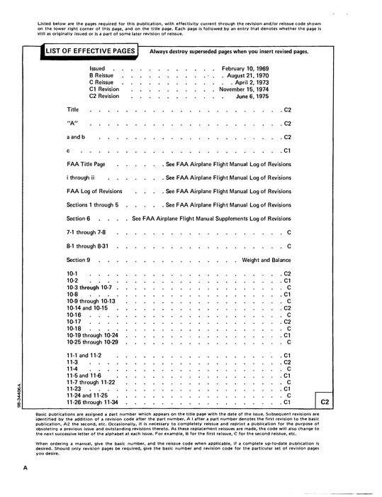 Beech 99 Airliner Pilot's Operating Manual (99-590012-3C)