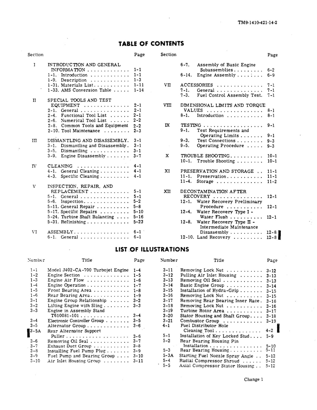 Continental J402-CA-700 Turbo Jet Engine Intermediate Maintenance Inst ...