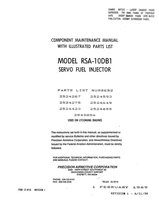 Bendix Rsa7 Injector Bendix RSA-10DB1 Fuel Injector Maintenance Manual With Parts (15-471E ...