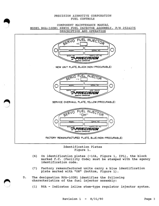 Bendix RSA-10DB1 Fuel Injector Maintenance Manual With Parts (15-471E)