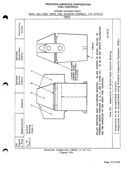 Bendix RSA-10DB1 Fuel Injector Maintenance Manual With Parts (15-471E)