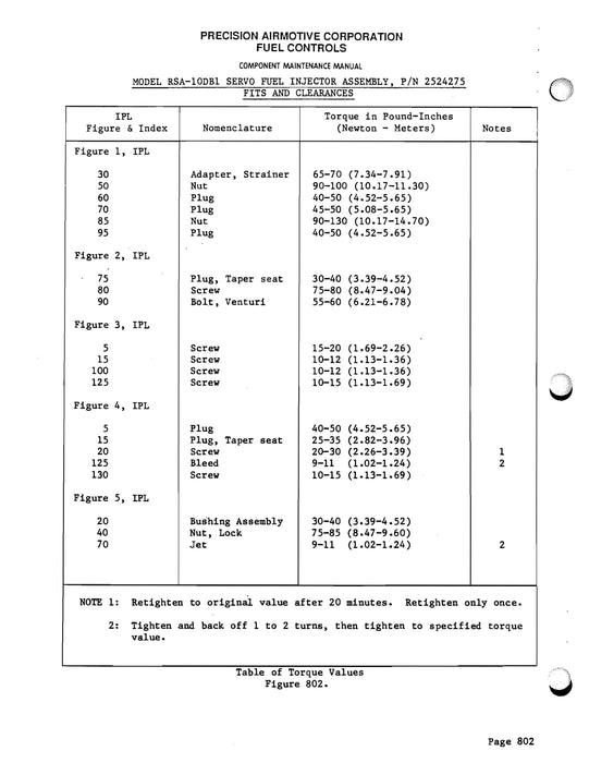 Bendix RSA-10DB1 Fuel Injector Maintenance Manual With Parts (15-471E)