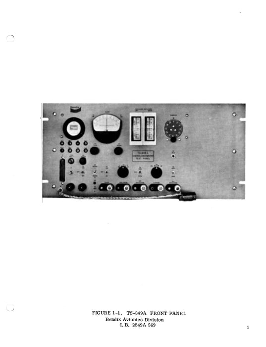 Bendix TS-849A Test Set 1969 Maintenance Manual (I.B.2849A)