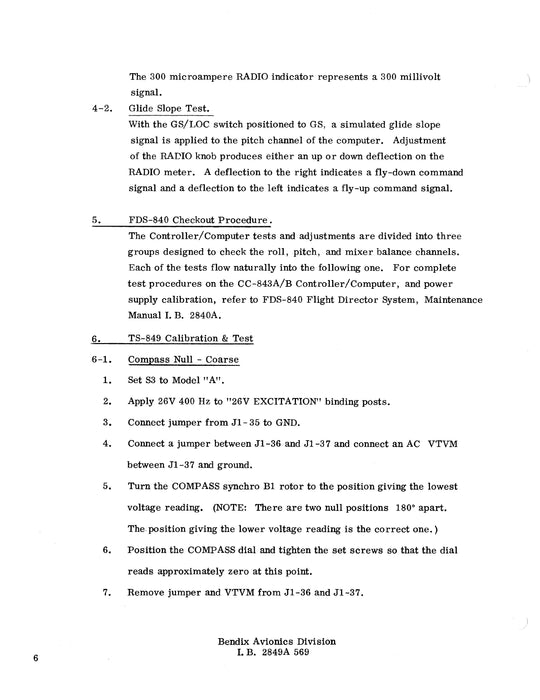 Bendix TS-849A Test Set 1969 Maintenance Manual (I.B.2849A)