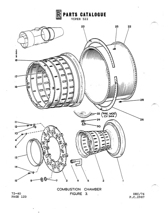 Rolls Royce Viper 522 Engine Change Unit Illustrated Parts Catalog (RRVIPER522-65PC)