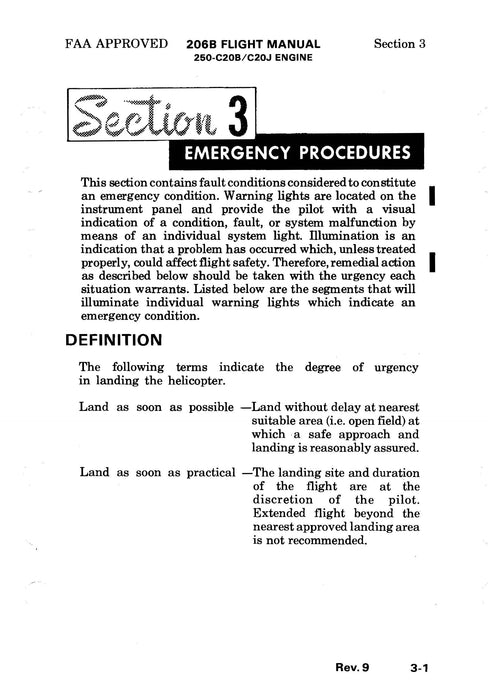Bell Helicopter 206B Bell Jet Ranger IIl Flight Manual