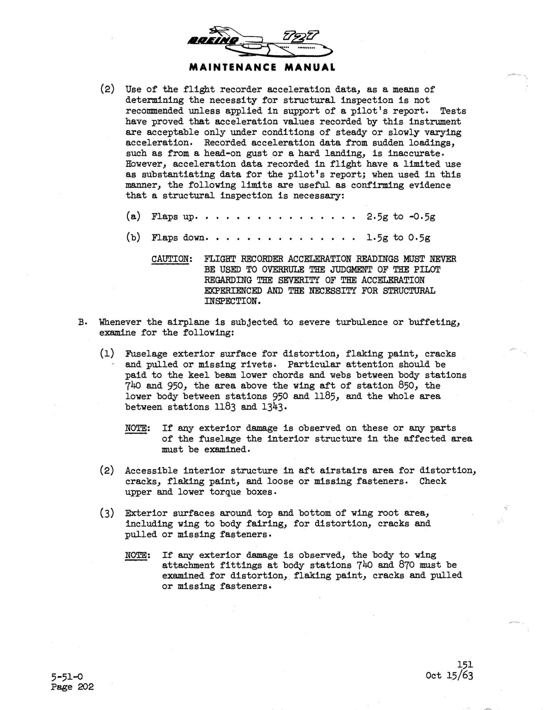 Boeing 727 Boeing Maintenance Manual (BO727-M-C) — Essco Aircraft
