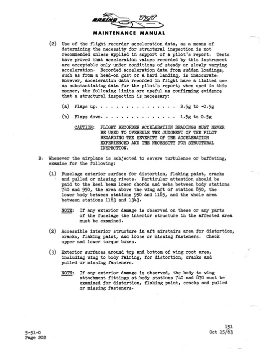 Boeing 727 Boeing Maintenance Manual (BO727-M-C)