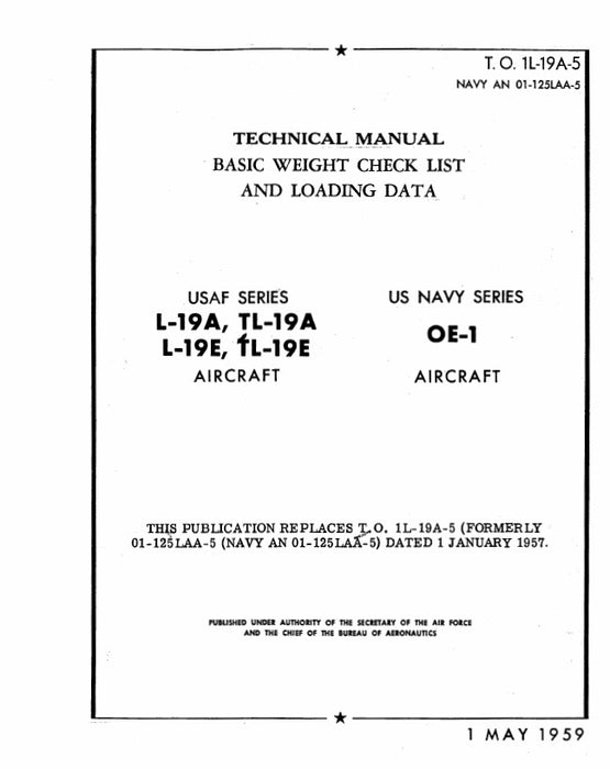 Cessna L,TL-19 Series 1959 Technical Manual (1L-19A-5)