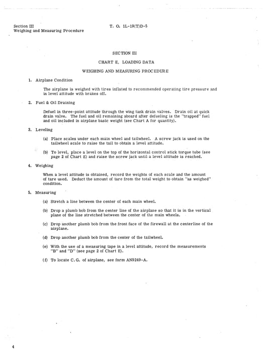 Cessna TL-19D Series 1956 Basic Weight Check List & Loading Data (1L-19(T)D-5)