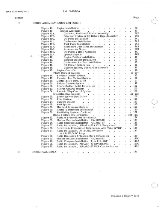 Cessna TL-19D Series 1957 Illustrated Parts Breakdown (1L-19(T)D-4)