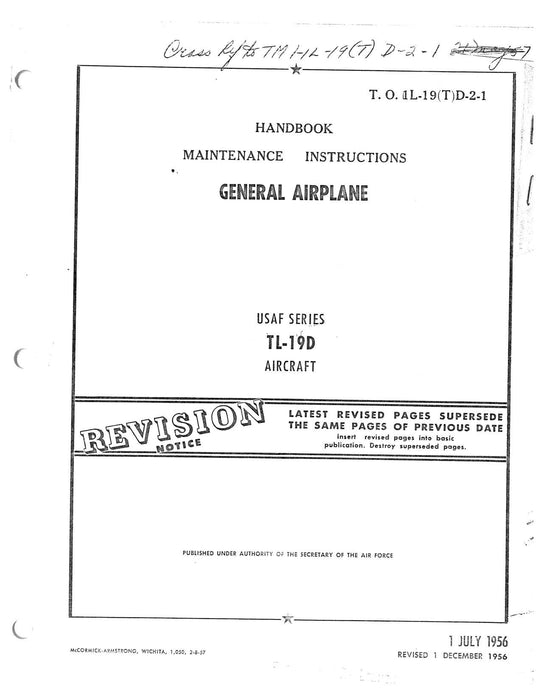 Cessna TL-19D Series 1956 Maintenance Instructions General Airplane (1L-19(T)D-2-1)