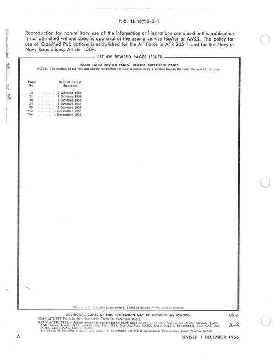 Cessna TL-19D Series 1956 Maintenance Instructions General Airplane (1L-19(T)D-2-1)