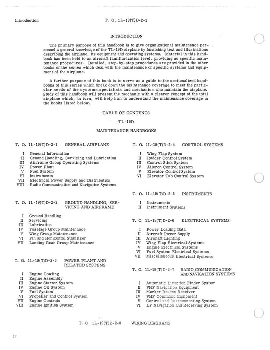 Cessna TL-19D Series 1956 Maintenance Instructions General Airplane (1L-19(T)D-2-1)