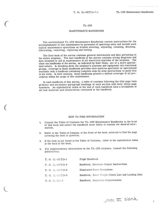 Cessna TL-19D Series 1956 Maintenance Instructions General Airplane (1L-19(T)D-2-1)