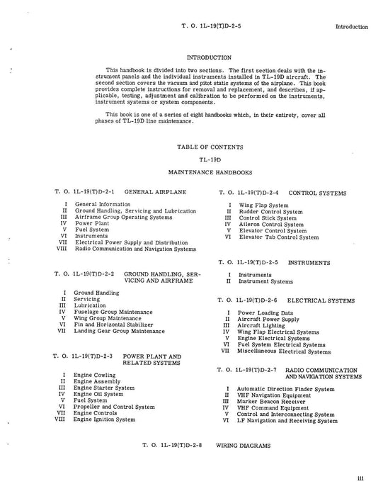 Cessna TL-19D Series 1957 Maintenance Manual Instruments(1L-19(T)D-2-5)
