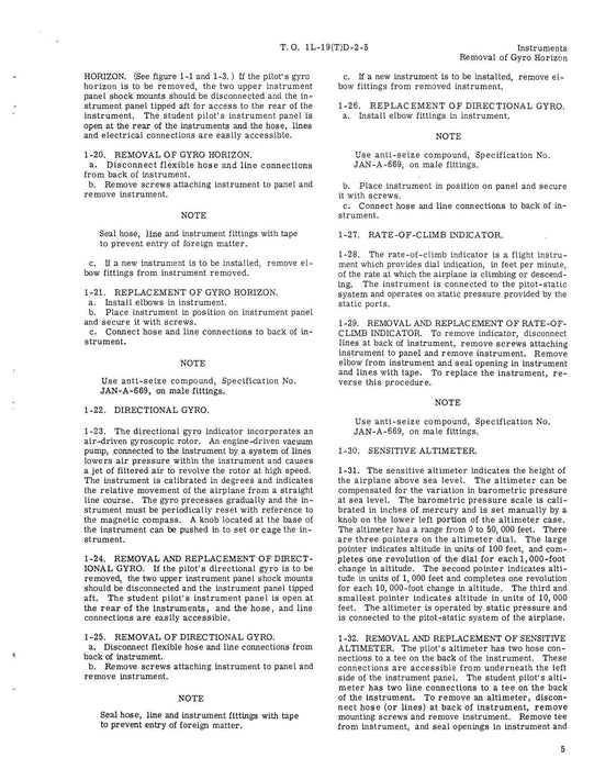 Cessna TL-19D Series 1957 Maintenance Manual Instruments(1L-19(T)D-2-5)