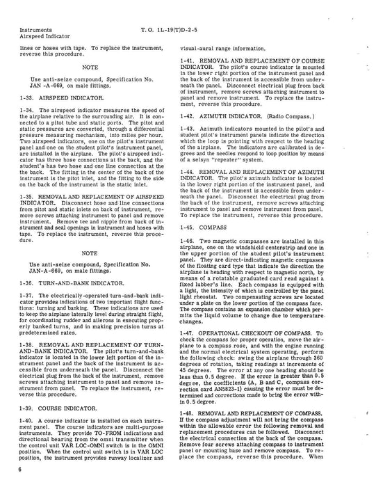 Cessna TL-19D Series 1957 Maintenance Manual Instruments(1L-19(T)D-2-5)