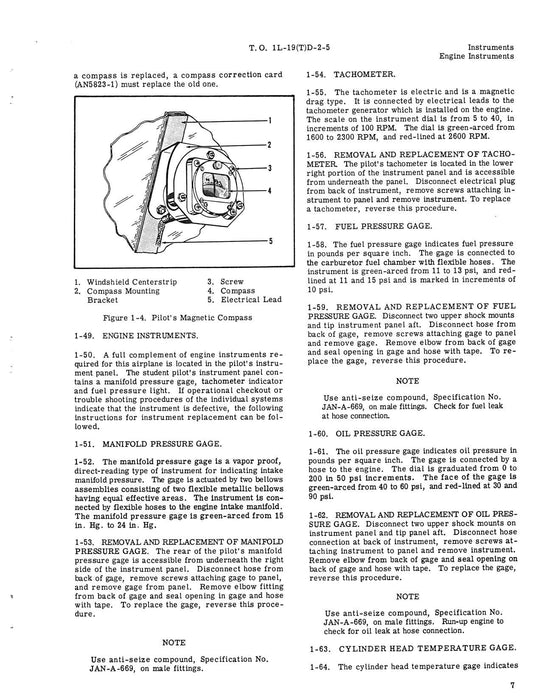 Cessna TL-19D Series 1957 Maintenance Manual Instruments(1L-19(T)D-2-5)