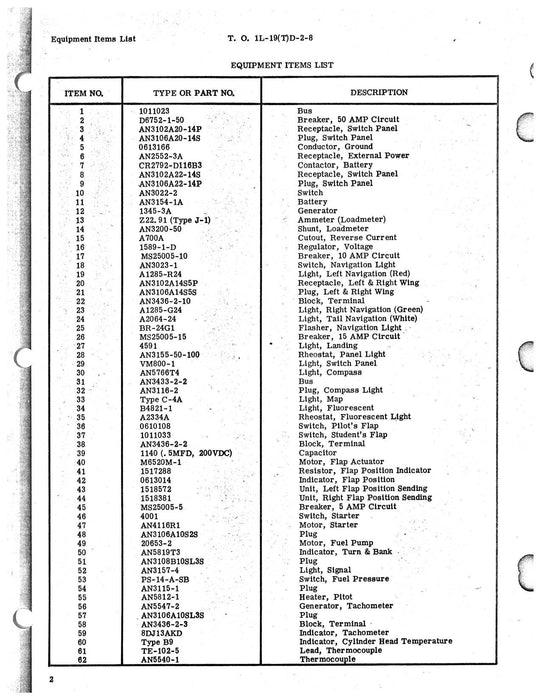 Cessna TL-19D Series 1957 Maintenance Instructions Wiring Diagrams (1L-19(T)D-2-8)