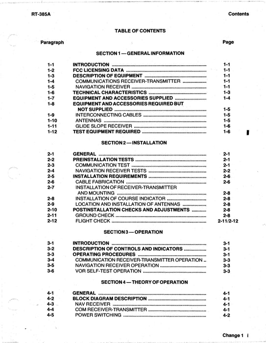 Cessna 300 Nav-ComM RT-385A Maintenance & Parts Manual (CERT385A-82-MP ...