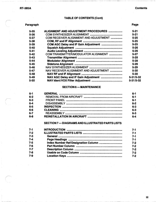 Cessna 300 Nav-ComM RT-385A Maintenance & Parts Manual (CERT385A-82-MP)