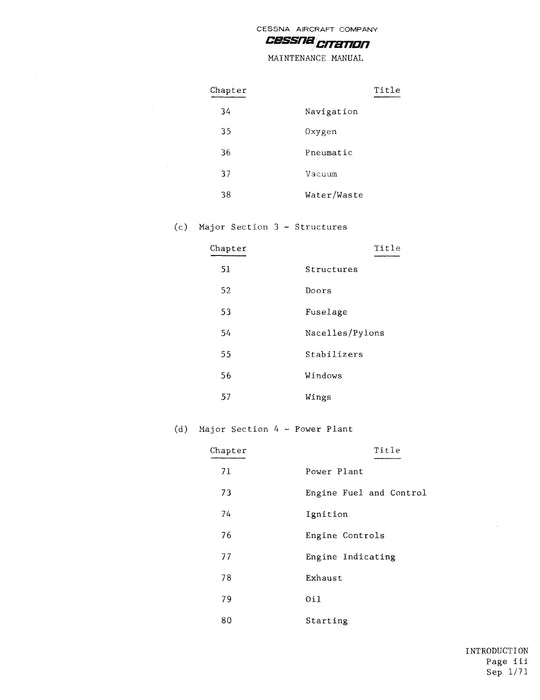 Cessna Citation 500 Series Maintenance Manual (2 Vol)