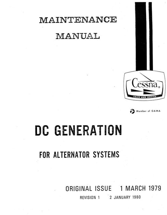 Cessna DC Generation Alternator Sys Maintenance Manual (D5230-1-13)