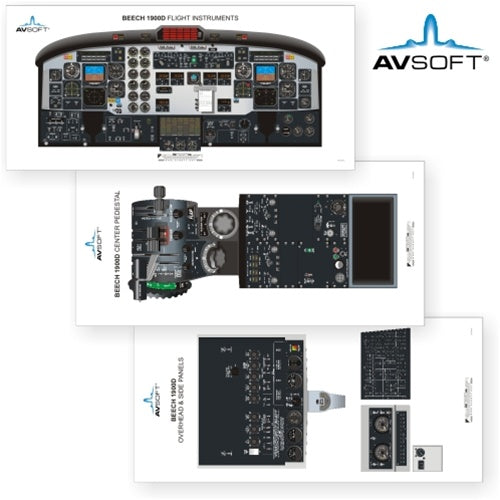 Avsoft BE 1900D Cockpit Posters (Set of 3 Posters)