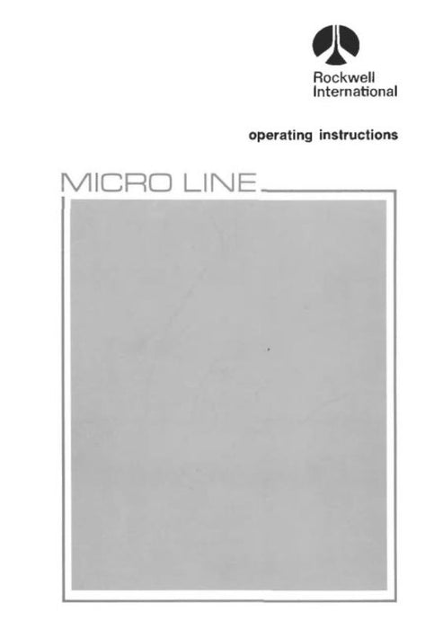 Collins  Micro Line Operating Instructions (523-0766999-002)
