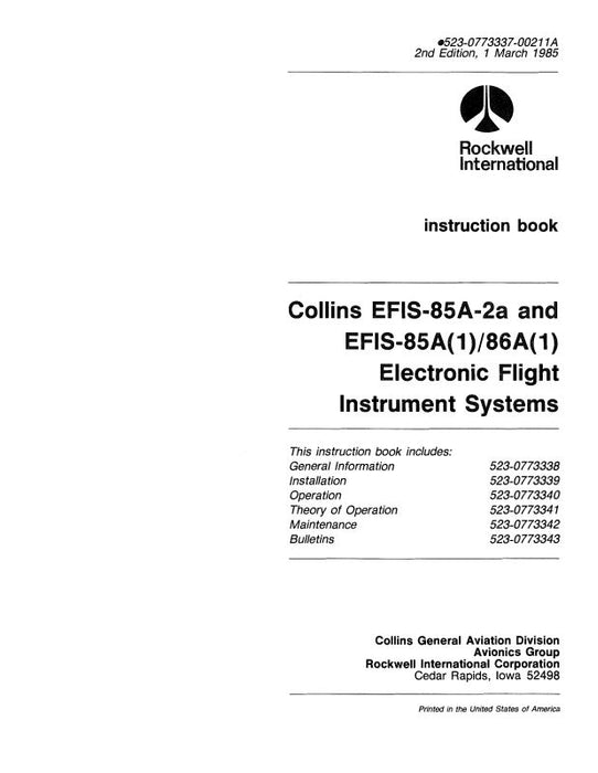Collins EFIS-85A-2a&EFIS-85A(1)-86A(1) Instruction Book (523-0773337-002)