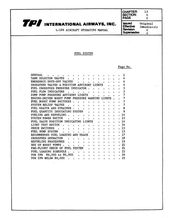 Lockheed  188 Electra Pilot's Operating Handbook