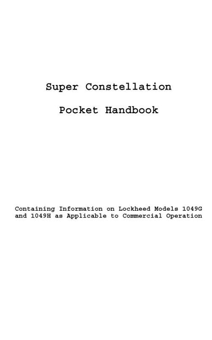 Lockheed 1049G,H Super Constellation Pocket Handbook