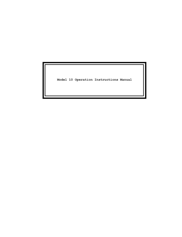 Lockheed Lockheed 10 Operation Instruction Manual — Essco Aircraft