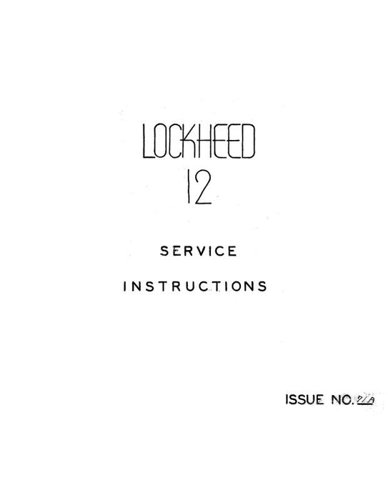 Lockheed  12 Service Instructions