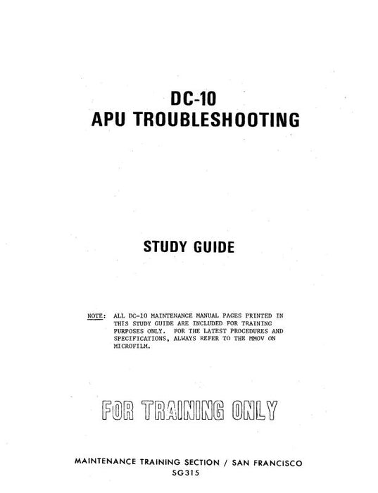 McDonnell Douglas DC-10 APU Troubleshooting Study Guide