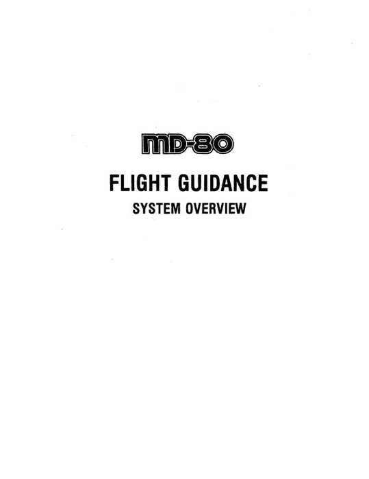 McDonnell Douglas MD-80 System Overview Flight Guidance