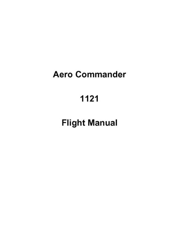 Aero Commander 1121 Jet Commander Flight Manual — Essco Aircraft