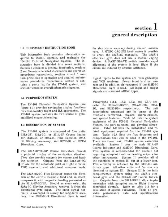 Collins PN-101 1969 Maintenance, Instruction (523-0755824-505)