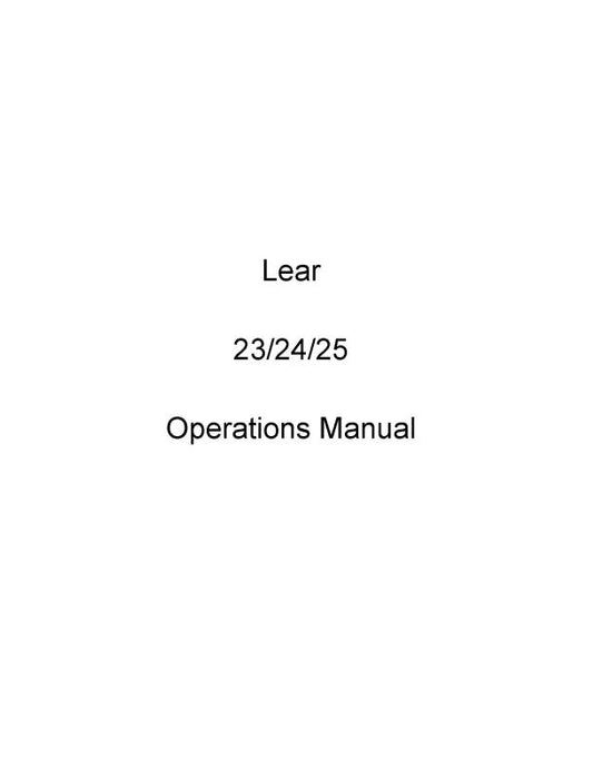 Learjet 23-24 Series Operations Manual