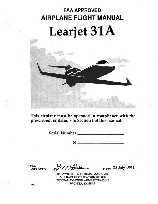 Learjet  31A 1991 Flight Manual