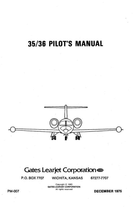 Learjet 35-36 Series 1975 Pilot's Manual