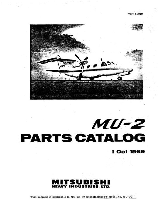 Mitsubishi Heavy Industries MU-2 Series 1969 Parts Catalog