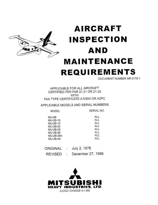 Mitsubishi Heavy Industries MU-2 Series 1976 Inspection & Maintenance Requirements