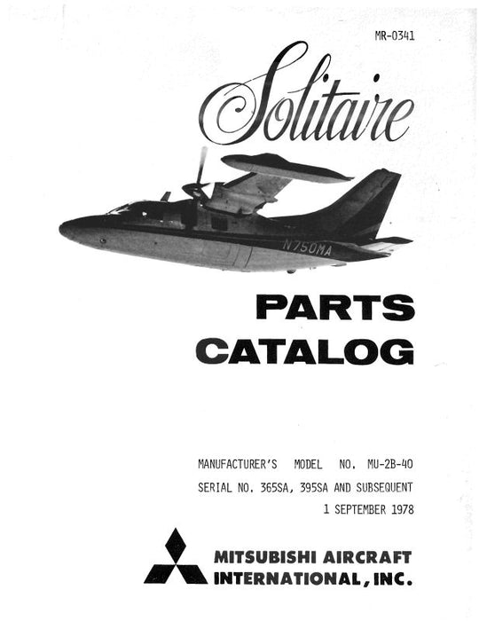 Mitsubishi Heavy Industries MU-2B-40 1978 Parts Catalog