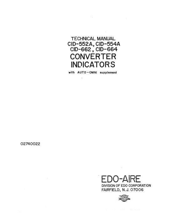 Edo-Aire CID-552A,554A,662,664 Technical Manual (EDCIT552A-T-C)