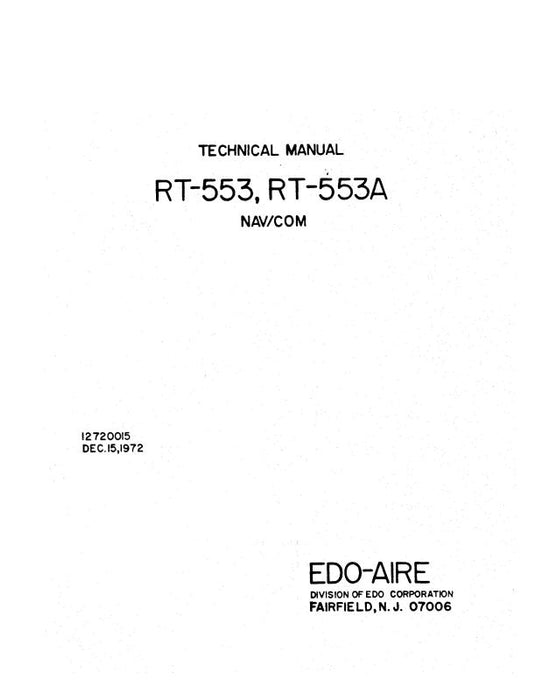 Edo-Aire RT-553, RT-553A Nav-Com System Maintenance Manual (12720015)
