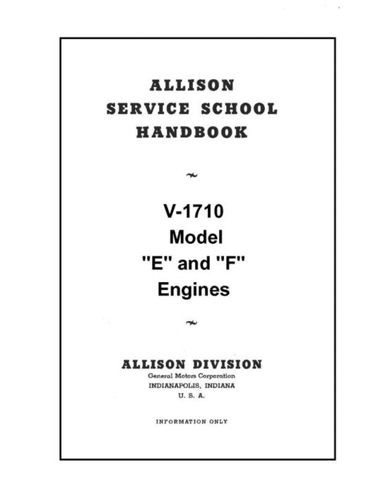 Allison  V-1710-E-F Engines Engine Handbook (AQV1710E/F-HB-C)