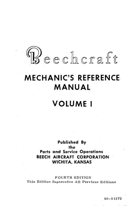 Beech Mechanic's Reference Manual Mechanic's Reference Manual (98-31572)