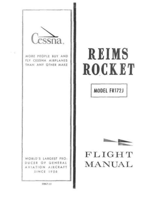 Cessna FR172J Reims Rocket Flight Manual (CEFR172JF-C)